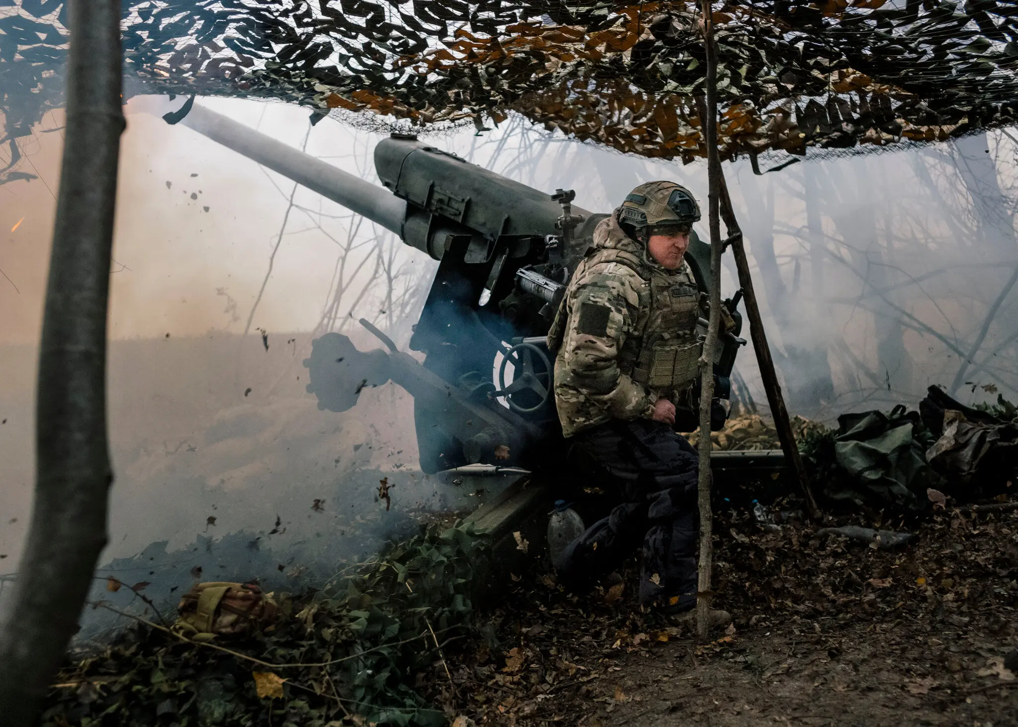 Російські солдати на артилерійській позиції минулого місяця в Курській області на заході Росії.